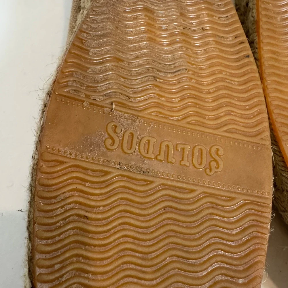 Soludos Espadrille Slip On Palm Tree Embroidered Shoes‎ Womens Size 7.5